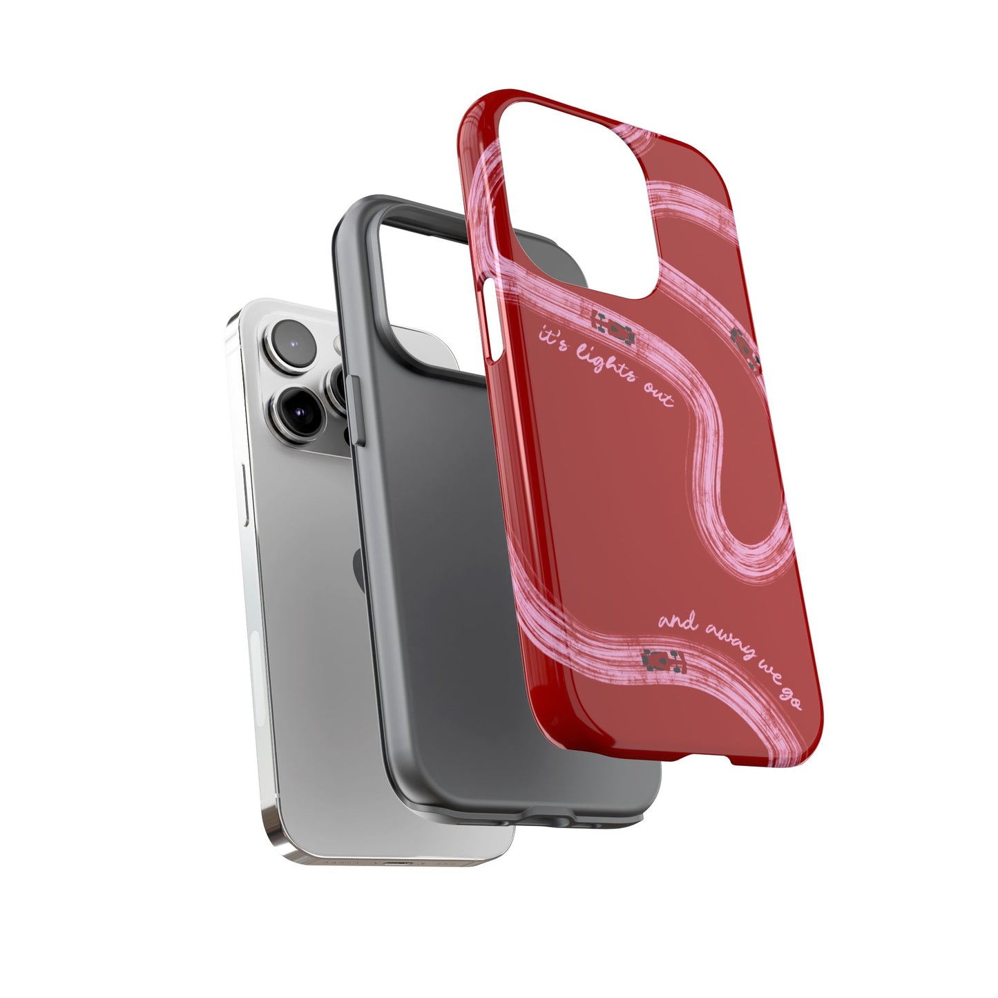 Red and Pink Lights Out F1 Phone Case Design, Trendy F1 Gift, Formula 1 Gift, Cute F1 Phone Case, Unique Formula One Phone Case