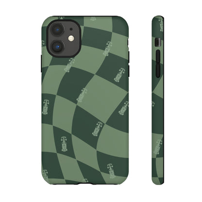 F1 Phone Case Green Checkerboard Design, Trendy F1 Gift, Formula 1 Gift, Cute F1 Phone Case, Unique Formula One Phone Case