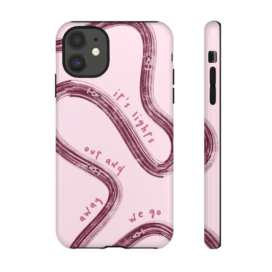 Pink Lights Out F1 Phone Case Design, Trendy F1 Gift, Formula 1 Gift, Cute F1 Phone Case, Unique Formula One Phone Case