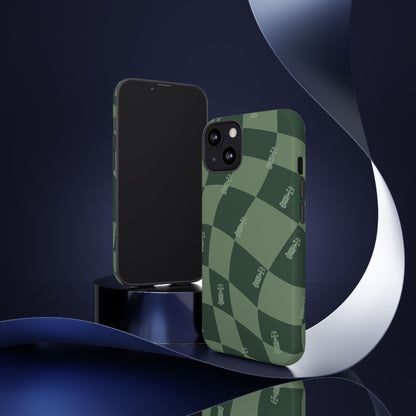 F1 Phone Case Green Checkerboard Design, Trendy F1 Gift, Formula 1 Gift, Cute F1 Phone Case, Unique Formula One Phone Case