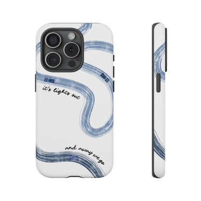 F1 Phone Case Blue Painted "its lights out and away we go", Trendy F1 Gift, Formula 1 Gift, Cute F1 Phone Case, Gift for F1 Fans