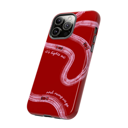 Red and Pink Lights Out F1 Phone Case Design, Trendy F1 Gift, Formula 1 Gift, Cute F1 Phone Case, Unique Formula One Phone Case