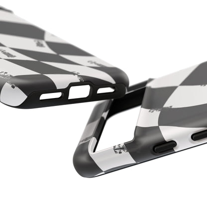 F1 Phone Case Black and White Checkered Design, Trendy F1 Gift, Formula 1 Gift, Cute F1 Phone Case, Unique Formula One Phone Case
