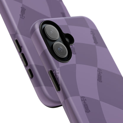 F1 Phone Case Purple Checkered Design, Trendy F1 Gift, Formula 1 Gift, Cute F1 Phone Case, Unique Formula One Phone Case
