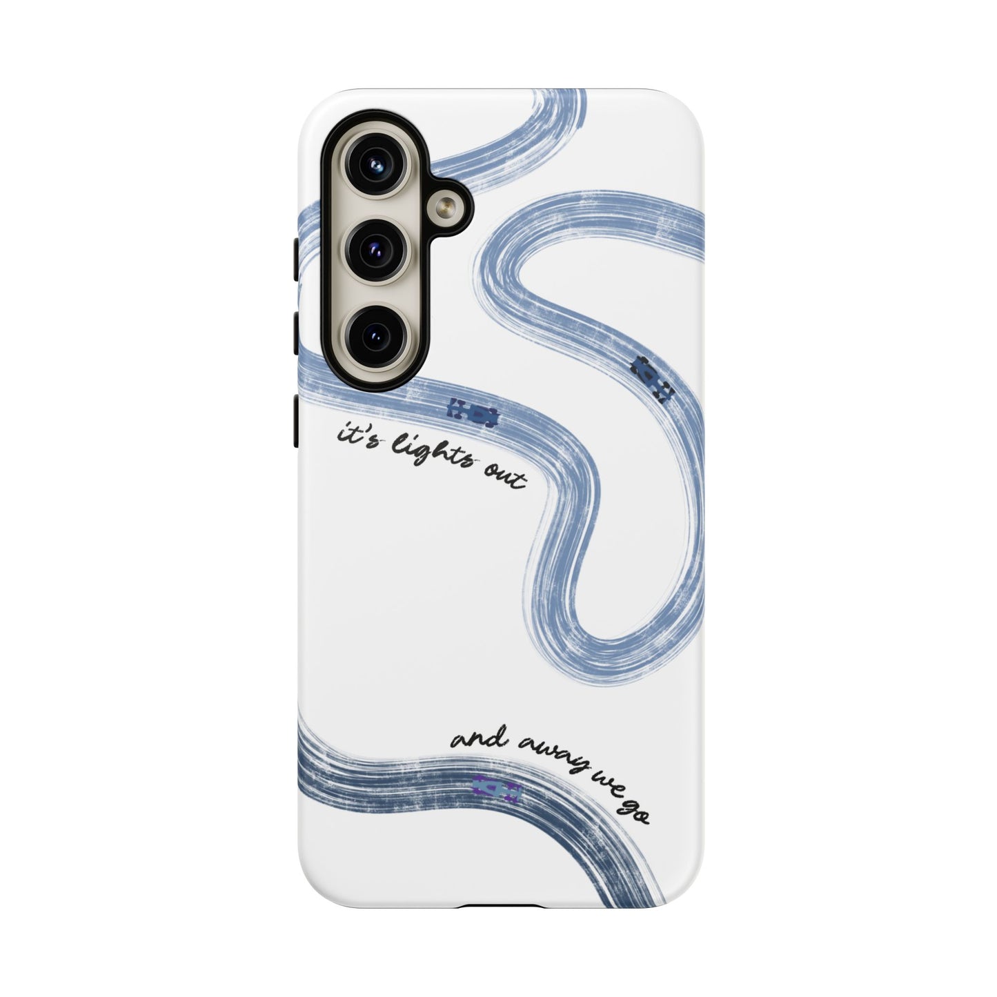F1 Phone Case Blue Painted "its lights out and away we go", Trendy F1 Gift, Formula 1 Gift, Cute F1 Phone Case, Gift for F1 Fans