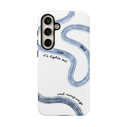 F1 Phone Case Blue Painted "its lights out and away we go", Trendy F1 Gift, Formula 1 Gift, Cute F1 Phone Case, Gift for F1 Fans