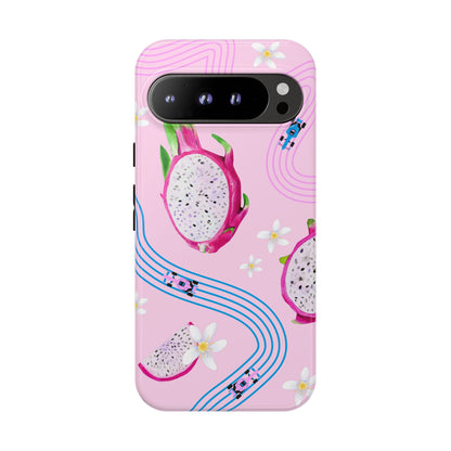 Pink F1 Alpine and Dragonfruit Phone Case, Trendy F1 Gift, Formula 1 Gift, Cute Fruit F1 Phone Case, Unique Phone Case