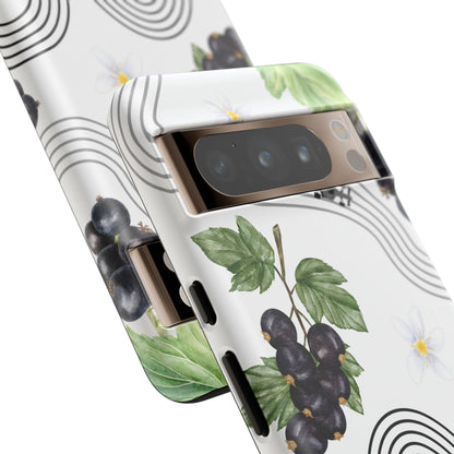 F1 Cadillac and Black Currants Phone Case, Trendy F1 Gift, Formula 1 Gift, Cute Fruit F1 Phone Case, Unique Phone Case