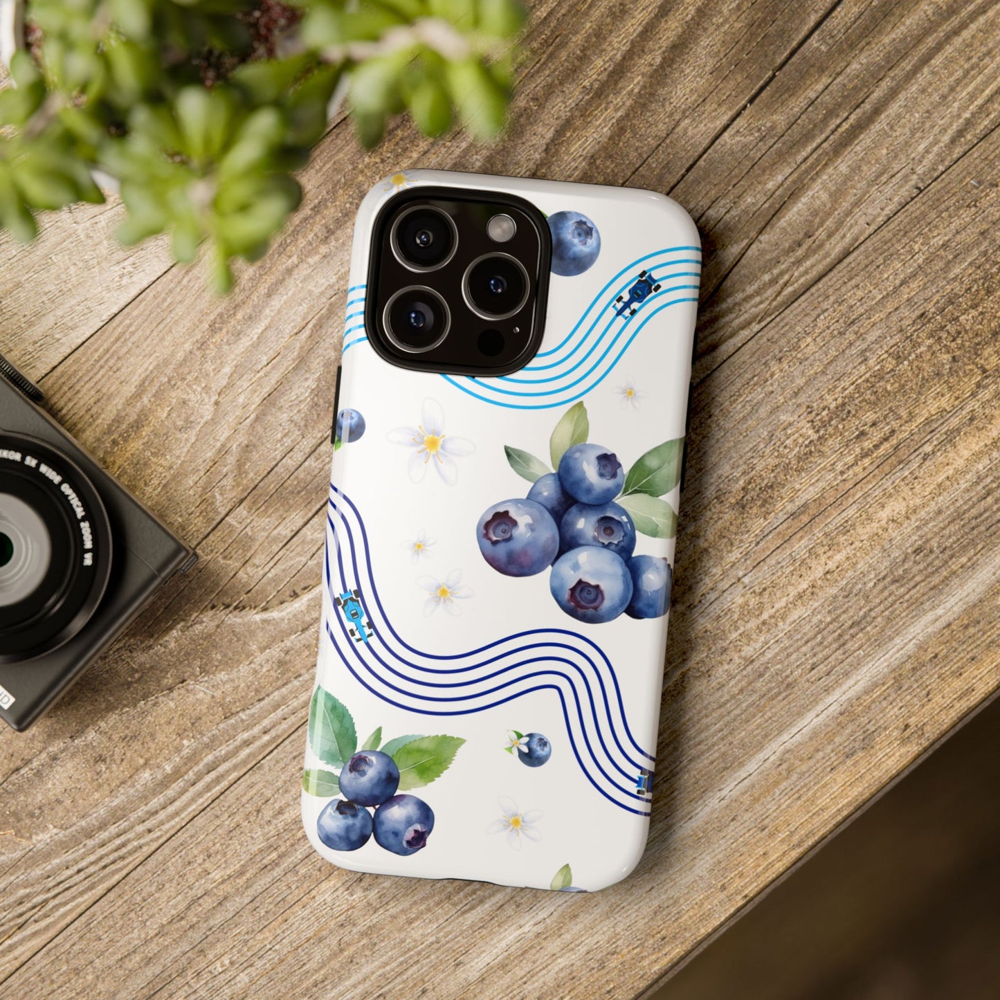F1 Williams and Blueberries Phone Case, Trendy F1 Gift, Formula 1 Gift, Cute Fruit F1 Phone Case, Unique Phone Case