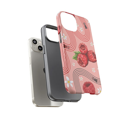 Red F1 Haas and Raspberries Phone Case, Trendy F1 Gift, Formula 1 Gift, Cute Fruit F1 Phone Case, Unique Phone Case
