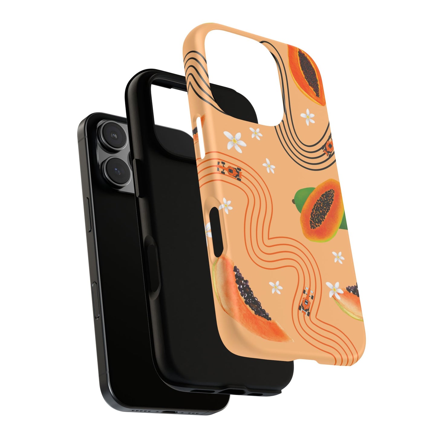 Orange F1 McLaren and Papaya Phone Case, Trendy F1 Gift, Formula 1 Gift, Cute Fruit F1 Phone Case, Unique Phone Case