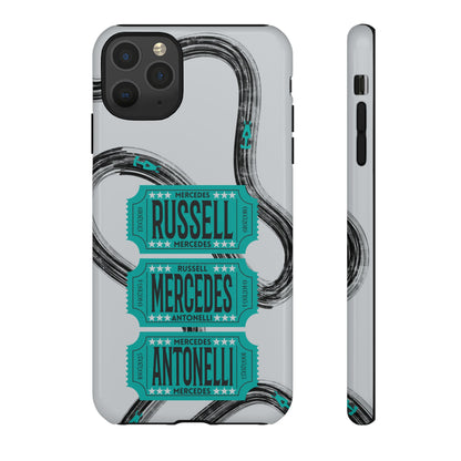 Mercedes F1 Phone Case Painted Ticket Stubs, Trendy F1 Gift, Formula 1 Gift, Cute F1 Phone Case