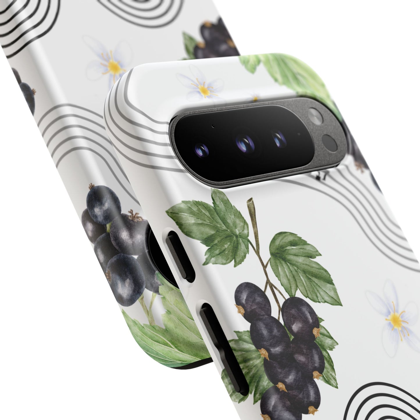 F1 Cadillac and Black Currants Phone Case, Trendy F1 Gift, Formula 1 Gift, Cute Fruit F1 Phone Case, Unique Phone Case
