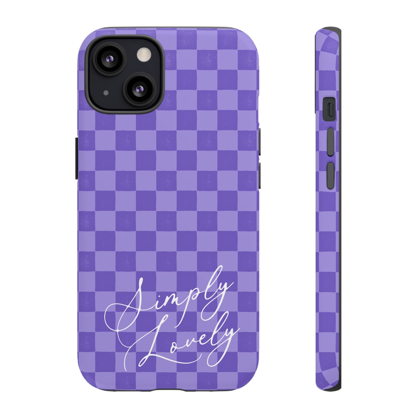 Simply Lovely Purple Checkered F1 Phone Case Design, Trendy F1 Gift, Formula 1 Gift, Cute F1 Phone Case