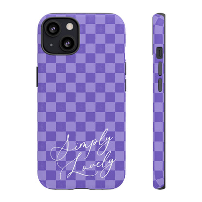 Simply Lovely Purple Checkered F1 Phone Case Design, Trendy F1 Gift, Formula 1 Gift, Cute F1 Phone Case