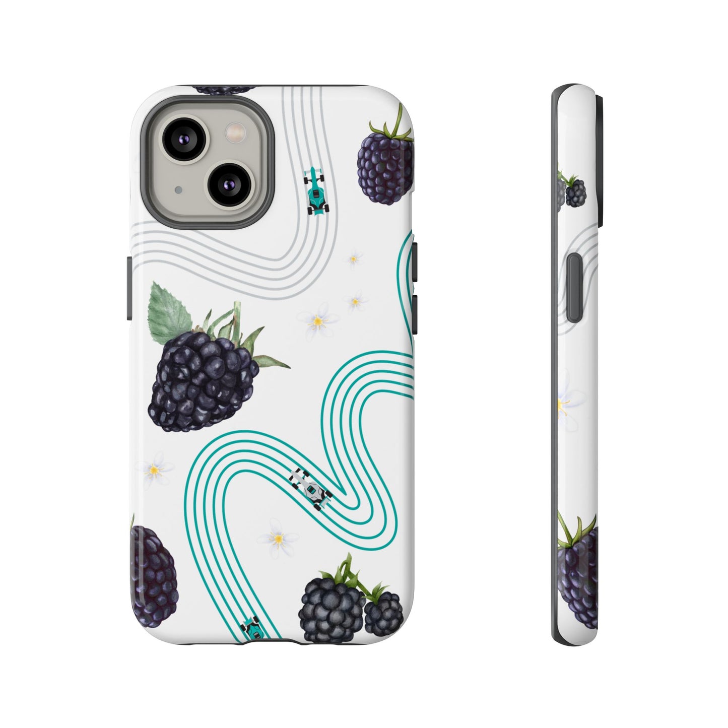 F1 Mercedes and Blackberries Phone Case , Trendy F1 Gift, Formula 1 Gift, Cute Fruit F1 Phone Case, Unique Phone Case