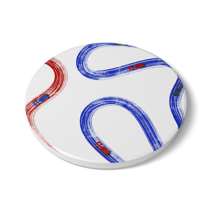 F1 Red Bull Ceramic Coaster - Blue and Red Painted Tracks