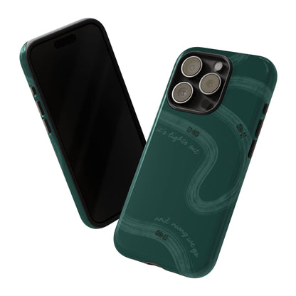 F1 Phone Case Monochrome Green Painted "its lights out and away we go", Trendy F1 Gift, Formula 1 Gift, Cute F1 Phone Case, Phone Case