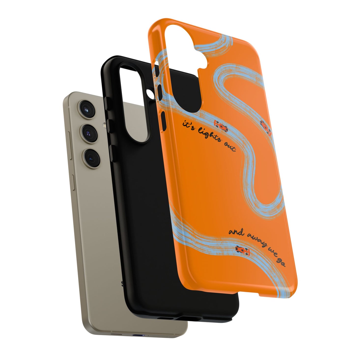F1 Phone Case McLaren Painted "its lights out and away we go", Trendy F1 Gift, Formula 1 Gift, Cute F1 Phone Case, Phone Case