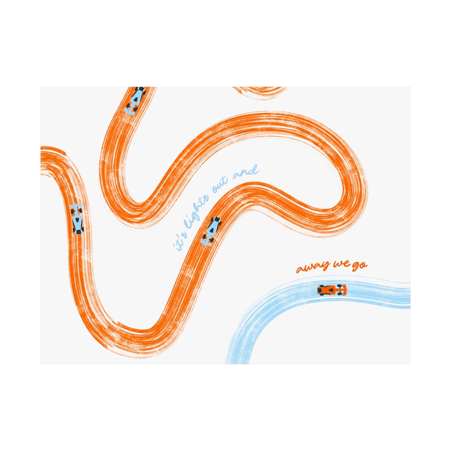 McLaren Orange and Blue Matte Horizontal Poster | US SIZING