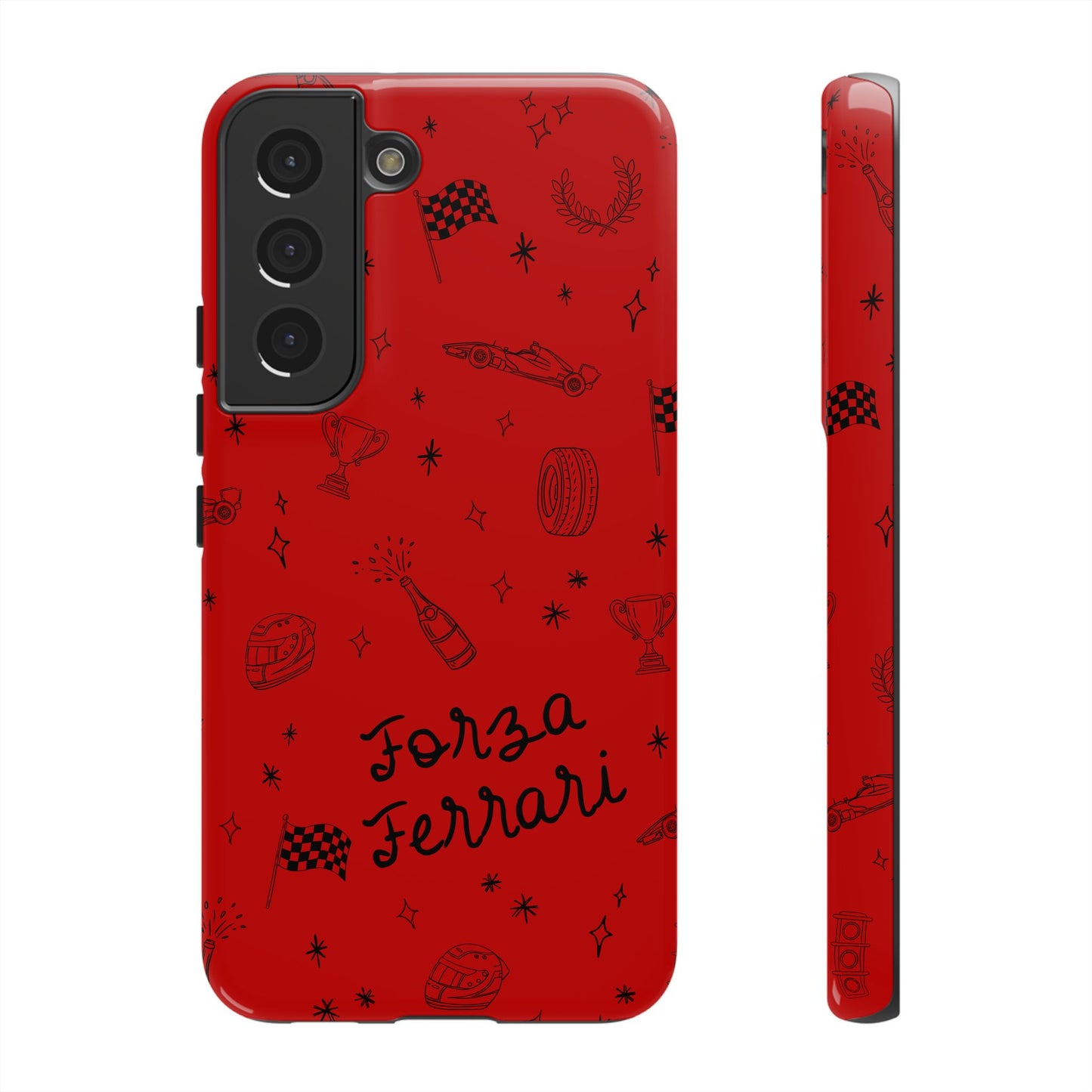 F1 Ferrari Racing Doodle "Forza Ferrari" F1 Phone Case Design