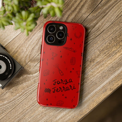 F1 Ferrari Racing Doodle "Forza Ferrari" F1 Phone Case Design