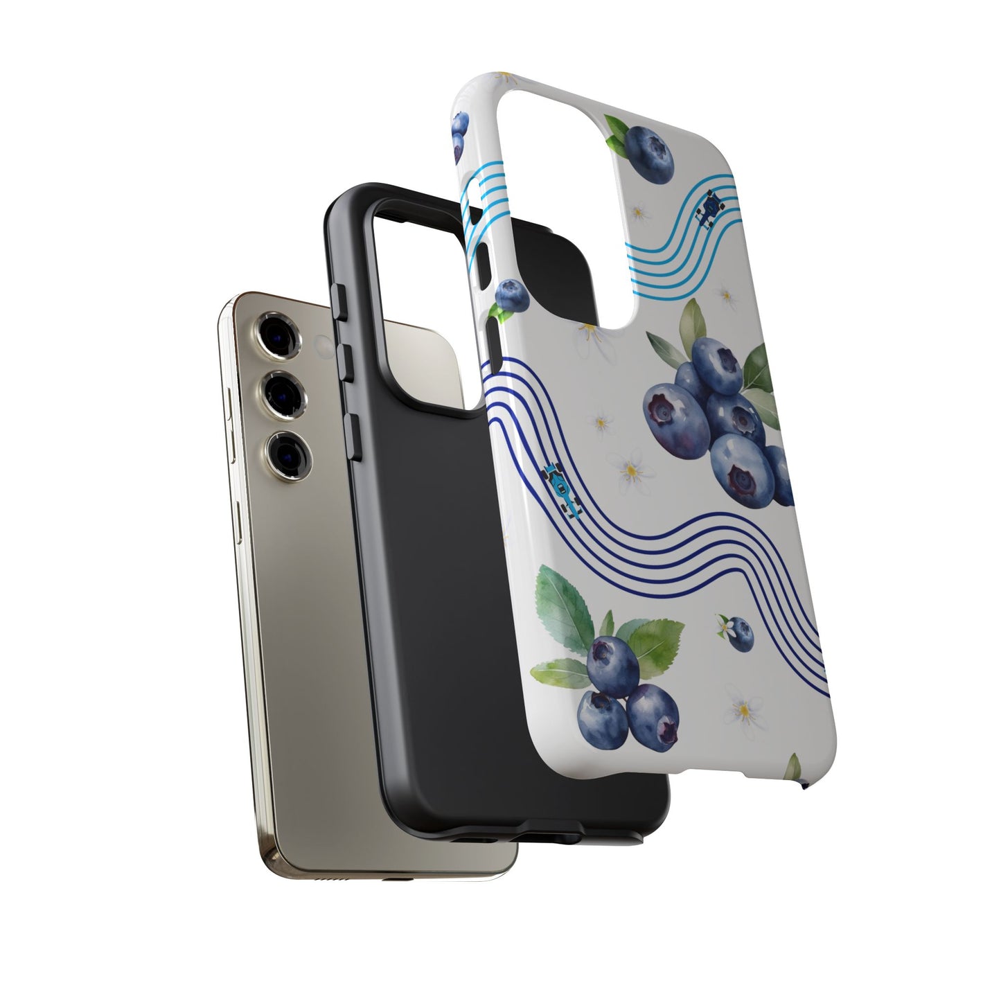F1 Williams and Blueberries Phone Case, Trendy F1 Gift, Formula 1 Gift, Cute Fruit F1 Phone Case, Unique Phone Case