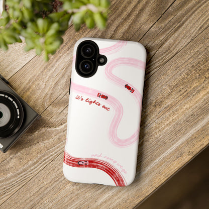 F1 Phone Case Pink and Red Painted "its lights out and away we go", Trendy F1 Gift, Formula 1 Gift, Cute F1 Phone Case, Unique Phone Case