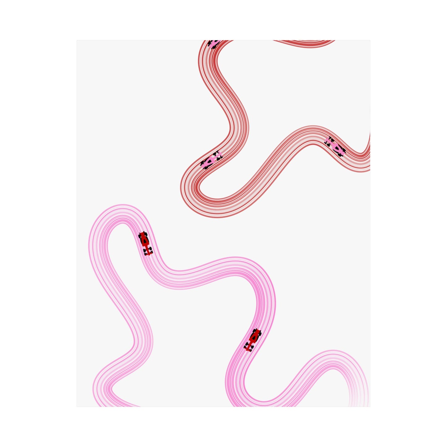 Pink and Red F1 Matte Vertical Poster | Formula 1 Art Print (US SIZING)