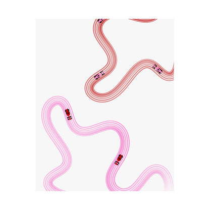 Pink and Red F1 Matte Vertical Poster | Formula 1 Art Print (US SIZING)