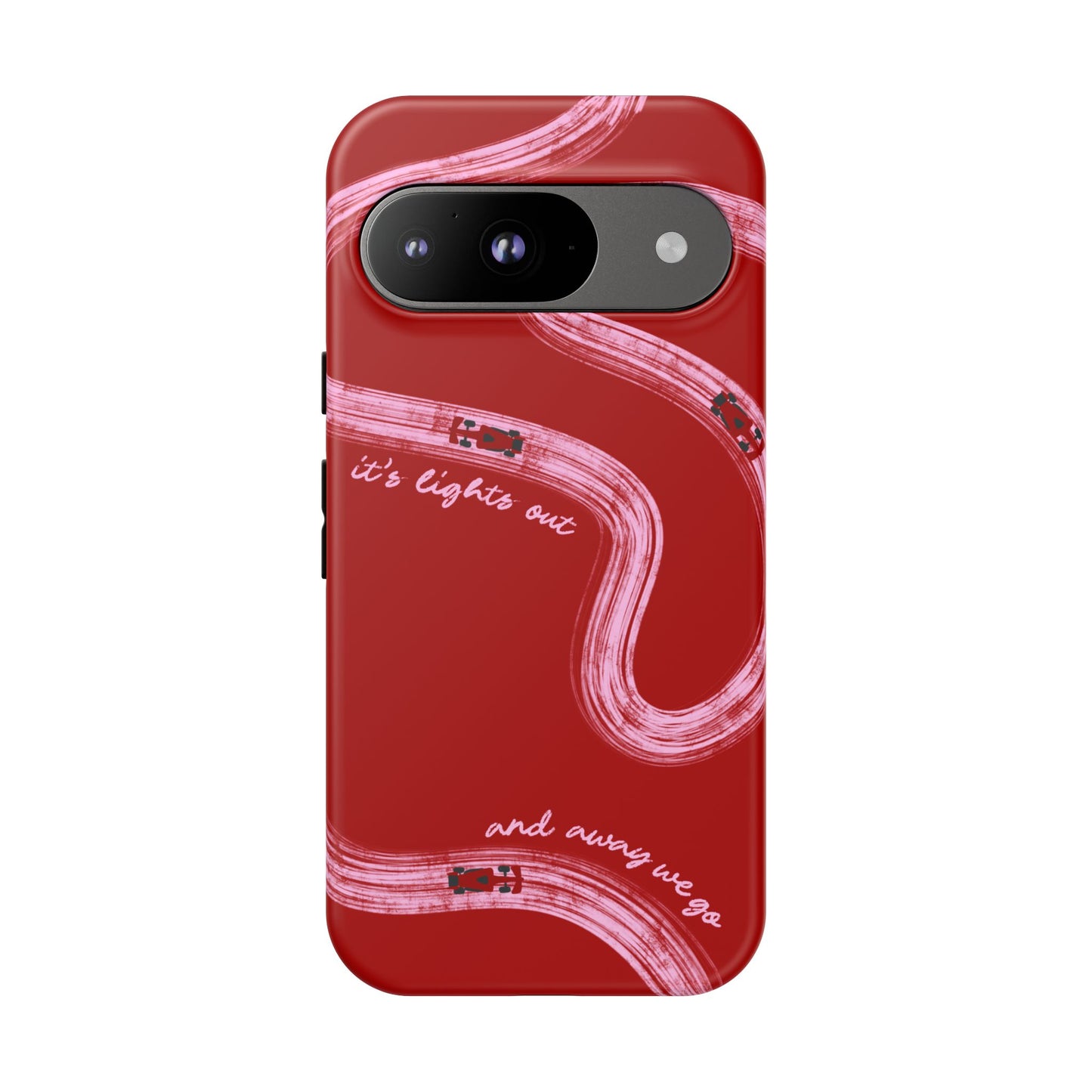 Red and Pink Lights Out F1 Phone Case Design, Trendy F1 Gift, Formula 1 Gift, Cute F1 Phone Case, Unique Formula One Phone Case