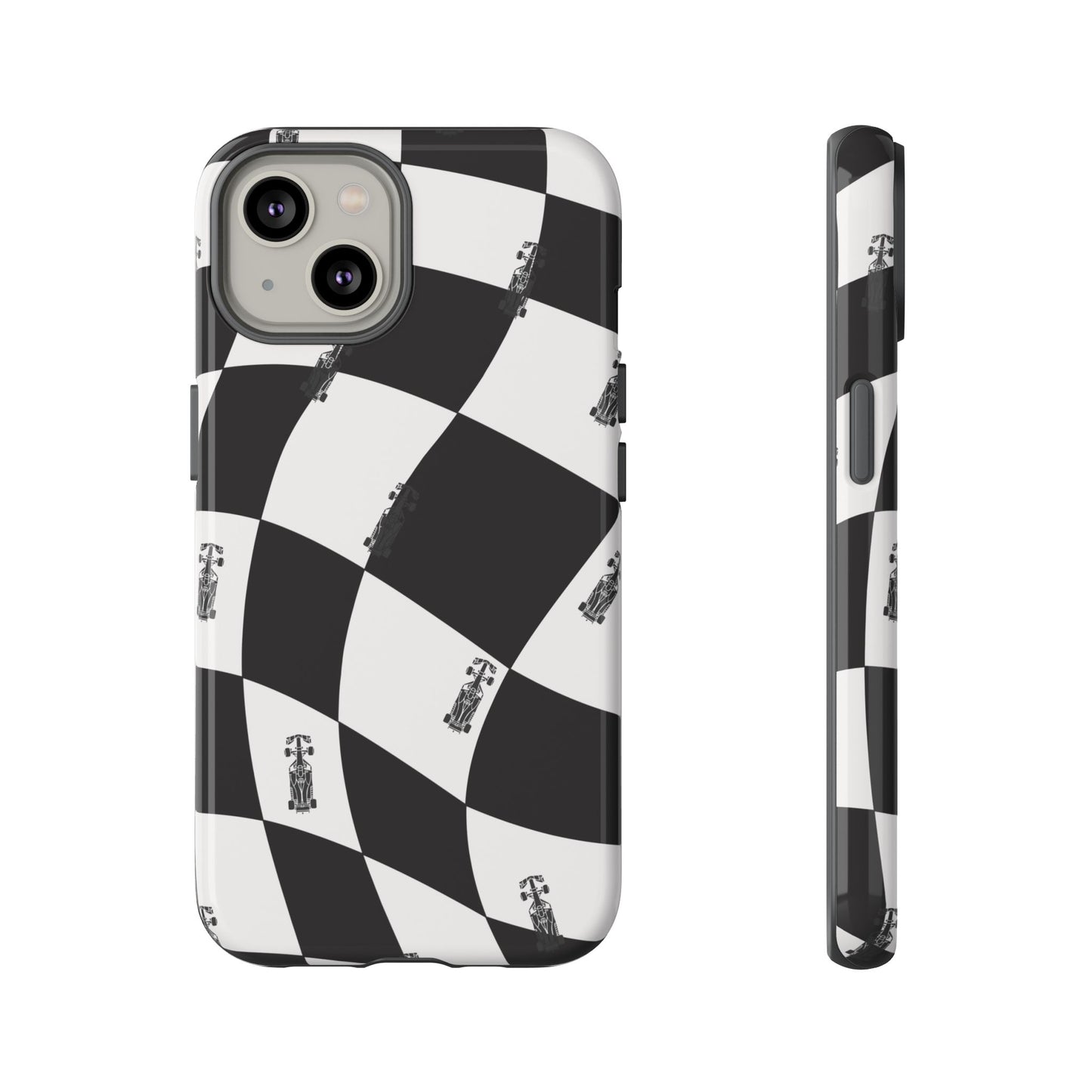 F1 Phone Case Black and White Checkered Design, Trendy F1 Gift, Formula 1 Gift, Cute F1 Phone Case, Unique Formula One Phone Case