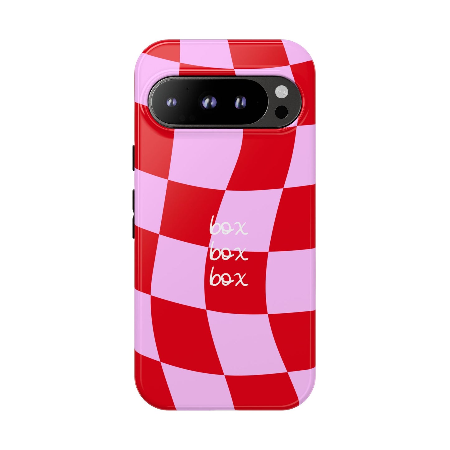 Pink and Red Checkered F1 Phone Case, Box Box Box F1 Phone Case