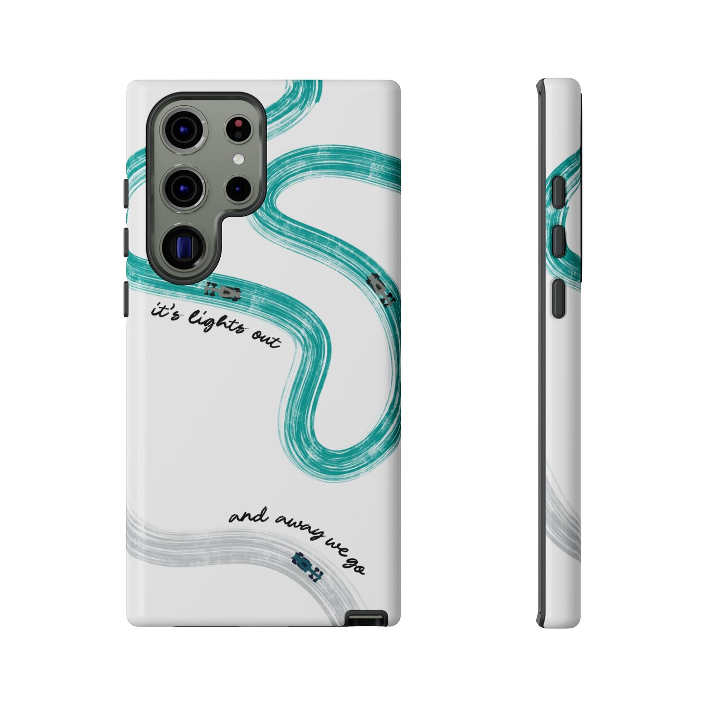 Mercedes F1 Phone Case Painted "its lights out and away we go", Trendy F1 Gift, Formula 1 Gift, Cute F1 Phone Case