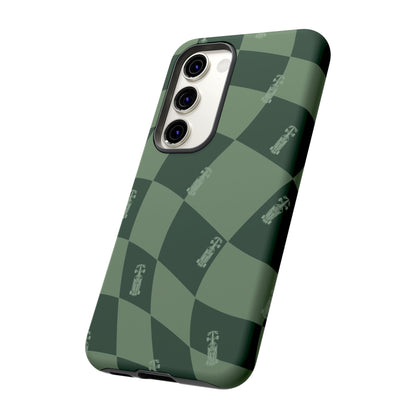 F1 Phone Case Green Checkerboard Design, Trendy F1 Gift, Formula 1 Gift, Cute F1 Phone Case, Unique Formula One Phone Case