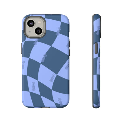 F1 Phone Case Blue Checkerboard Design, Trendy F1 Gift, Formula 1 Gift, Cute F1 Phone Case, Unique Formula One Phone Case