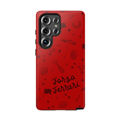 F1 Ferrari Racing Doodle "Forza Ferrari" F1 Phone Case Design