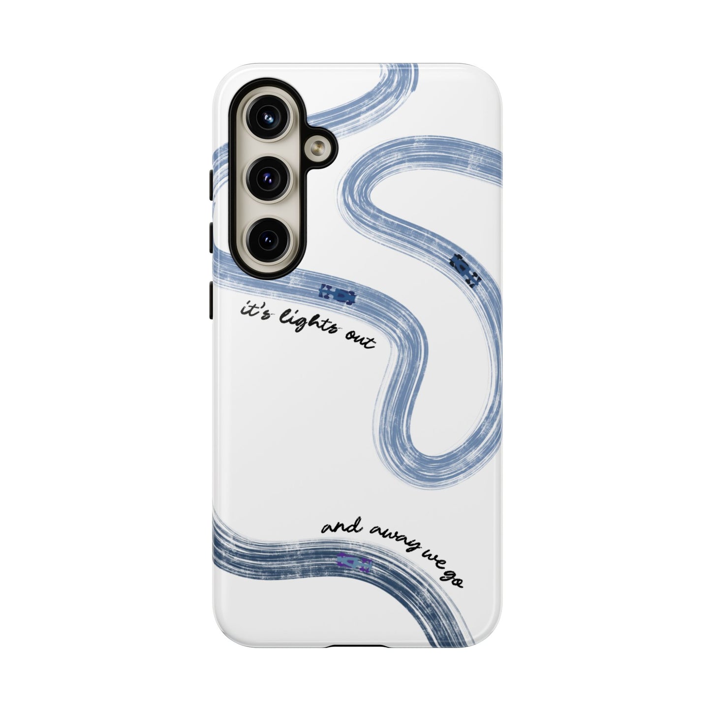 F1 Phone Case Blue Painted "its lights out and away we go", Trendy F1 Gift, Formula 1 Gift, Cute F1 Phone Case, Gift for F1 Fans