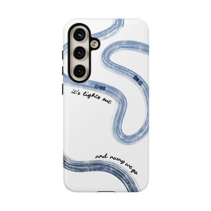 F1 Phone Case Blue Painted "its lights out and away we go", Trendy F1 Gift, Formula 1 Gift, Cute F1 Phone Case, Gift for F1 Fans