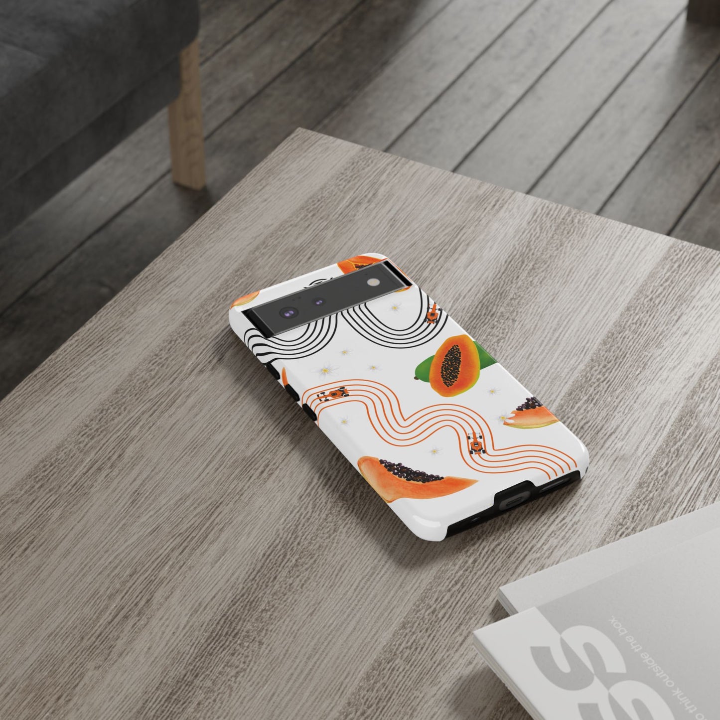 F1 McLaren and Papaya Phone Case , Trendy F1 Gift, Formula 1 Gift, Cute Fruit F1 Phone Case, Unique Phone Case