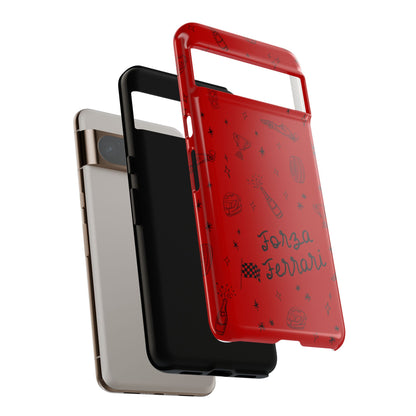 F1 Ferrari Racing Doodle "Forza Ferrari" F1 Phone Case Design