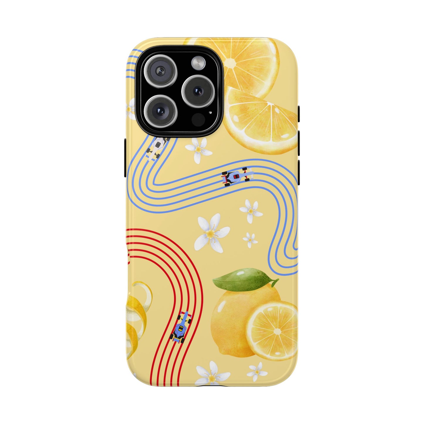 Yellow F1 Racing Bulls and Lemons Phone Case, Trendy F1 Gift, Formula 1 Gift, Cute Fruit F1 Phone Case, Unique Phone Case