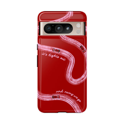 Red and Pink Lights Out F1 Phone Case Design, Trendy F1 Gift, Formula 1 Gift, Cute F1 Phone Case, Unique Formula One Phone Case