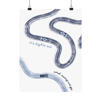 Blue F1 Matte Vertical Poster | F1 Giclée Art Print (US SIZING)