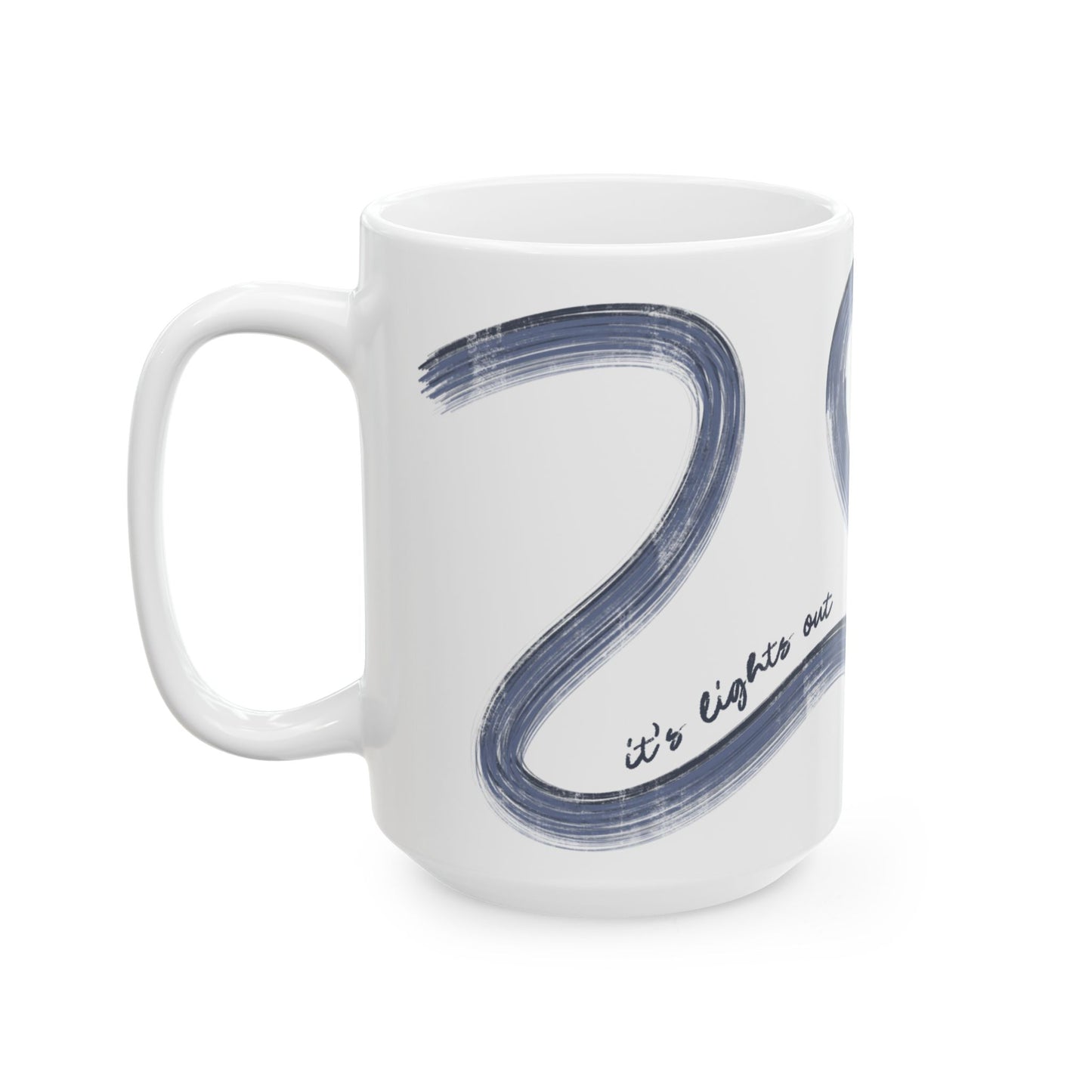 Blue F1 Painted It's Lights Out and Away We Go Mug, Unique Gift for Coffee Lovers, Whimsical Formula 1 Gift