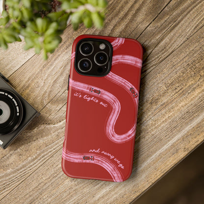 Red and Pink Lights Out F1 Phone Case Design, Trendy F1 Gift, Formula 1 Gift, Cute F1 Phone Case, Unique Formula One Phone Case
