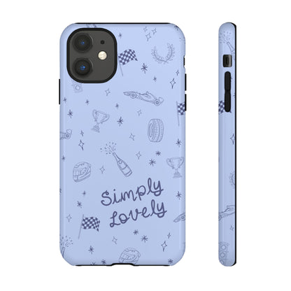 Blue Doodle "Simply Lovely" F1 Phone Case Design