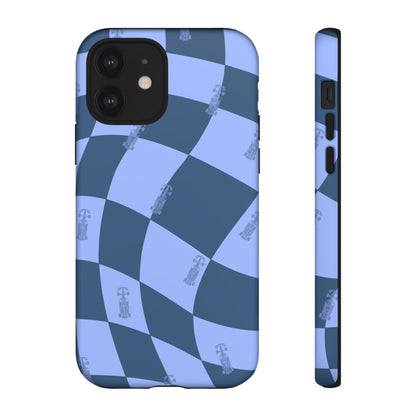 F1 Phone Case Blue Checkerboard Design, Trendy F1 Gift, Formula 1 Gift, Cute F1 Phone Case, Unique Formula One Phone Case