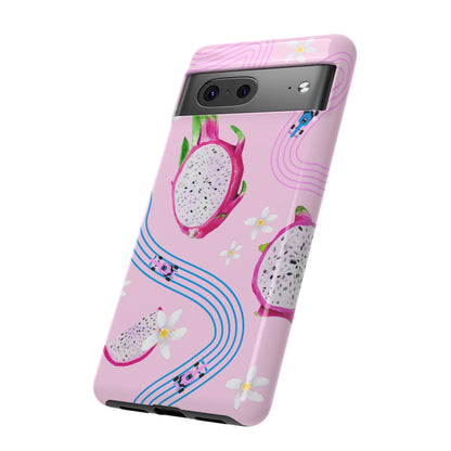 Pink F1 Alpine and Dragonfruit Phone Case, Trendy F1 Gift, Formula 1 Gift, Cute Fruit F1 Phone Case, Unique Phone Case