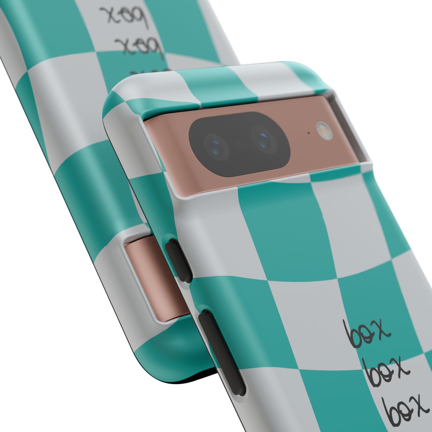 Mercedes Teal and Grey Checkered F1 Phone Case, Box Box Box F1 Phone Case